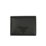 Prada Bifold Saffiano Leather Wallet Black 11Cm