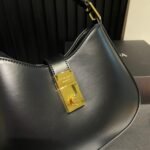 Prada Cleo Brushed Leather Shoulder Bag With Clasp Closure Black 26Cm 1Bc169 Zo6 F0632 V Meo - Image 3