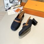Hermes Infinie 50 Pump Denim Dark Blue H241047Z 49380 - Image 4