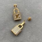 Louis Vuitton Gold Padlock Earrings - Image 3