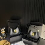 Prada Cleo Brushed Leather Shoulder Bag With Clasp Closure Black 26Cm 1Bc169 Zo6 F0632 V Meo - Image 4