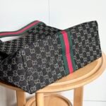 Gucci Giglio Large Tote Bag Black And White GG Denim 39Cm ‎865452 UN3AG 1099 - Image 5