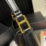 Prada Cleo Brushed Leather Shoulder Bag With Clasp Closure Black 26Cm 1Bc169 Zo6 F0632 V Meo - Image 6