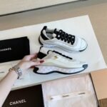Chanel Velvet Sneakers Ivory And Black G35617 - Image 4
