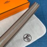 Hermes Evelyne Chevre Leather Zip Long Wallet Grey 19Cm - Image 5