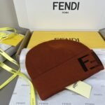 Fendi Beanie Wool Hat Brown - Image 2