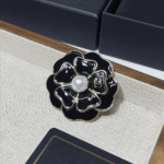 Chanel Brooch Metal And Resin Gold With Black Pearly White Abg238 B21624 U3367 - Image 2