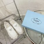 Prada Monolith Brushed Leather Loafers White 2De129 B4L F0009 - Image 5