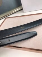 Celine Small Triomphe Black Belt In Natutal Calfskin Gold Metal - Image 6