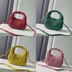 Miumiu Wander Matelassé Nappa Hobo Bag Black 20Cm 5Bc125 An88 F0002 V Ooy - Image 7