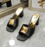 Valentino One Stud Slide Sandals Black 60Mm - Image 2