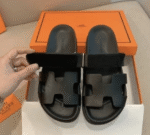 Hermès Chypre Sandal Black Leather - Image 2