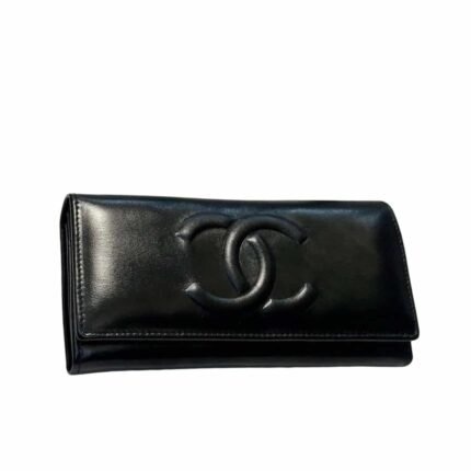 Chanel Long Wallet Black 19Cm