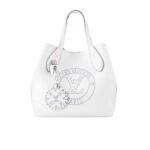Louis Vuitton Blossom Mahina Bag With Lv Circle Motif White 23Cm