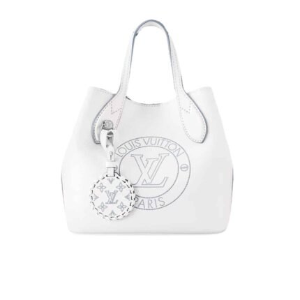Louis Vuitton Blossom Mahina Bag With Lv Circle Motif White 23Cm
