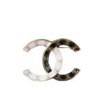 Chanel Cc Brooch Black And White