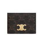 Celine Card Holder Triomphe In Triomphe Canvas Tan 11Cm 10L832Cqh 04Lu
