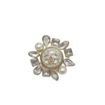 Chanel Cc Crystal Pearl Brooch