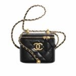 Chanel Small Vanity With Chain Black 12Cm