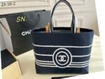 Chanel Denim Shopping Tote Blue 34Cm - Image 3