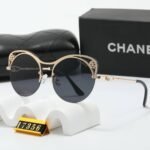 Chanel Cutout Round Sunglasses Black - Image 2