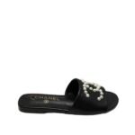 Chanel Cc Pearl Slippers Black