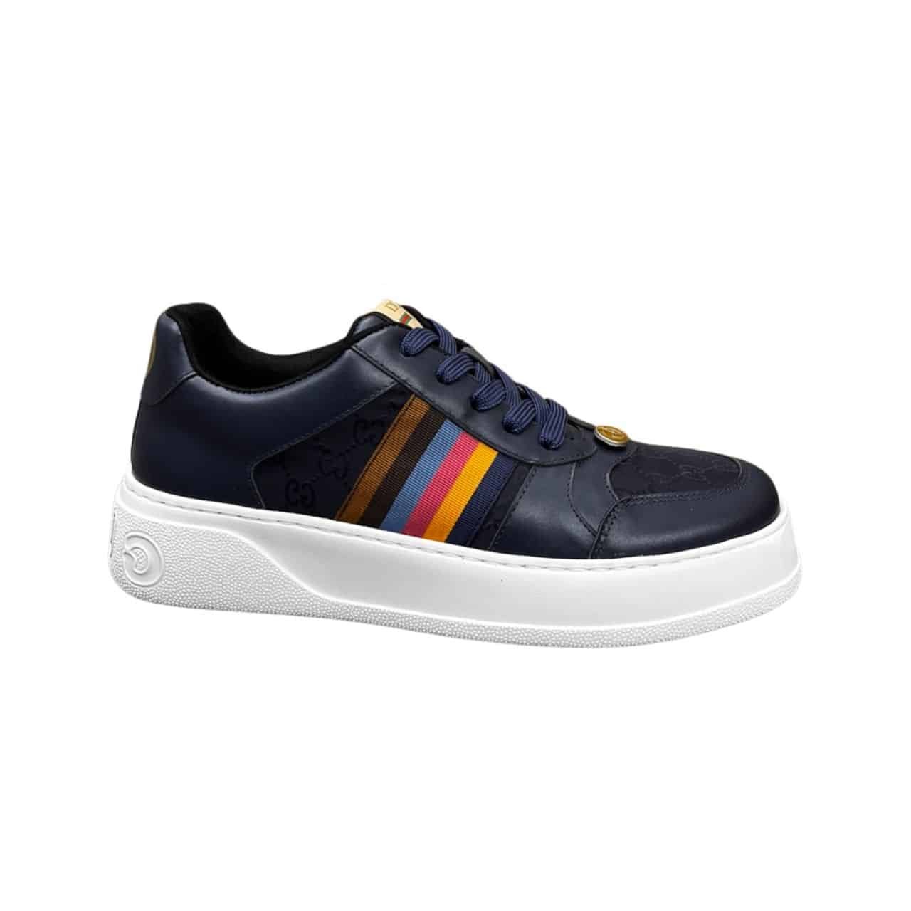 xr:d:DAF4OnkYemU:705,j:5897879974883470170,t:24012206 Gucci Sneaker Multicolor Side Bands Navy Blue - Image 1