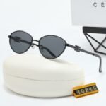 Celine Butterfly Cat Eye Sunglasses With Logo In All Black - Image 2