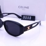 Celine Triomphe Hole Punch Sunglasses Black - Image 5