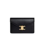Celine Wallet On Chain Margo In Shiny Calfskin Black 20Cm 10L033Dpv 38No
