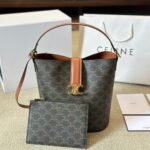 Celine Medium Louise Bag In Smooth Triomphe Canvas Calfskin Tan 23Cm - Image 2