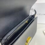 Celine Teen Triomphe Bag In Shiny Calfskin Black 18Cm 188423Bf438No - Image 2