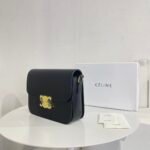 Celine Teen Triomphe Bag In Shiny Calfskin Black 18Cm 188423Bf438No - Image 7