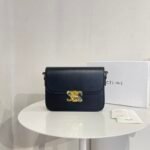 Celine Teen Triomphe Bag In Shiny Calfskin Black 18Cm 188423Bf438No - Image 10