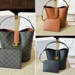 Celine Medium Louise Bag In Smooth Triomphe Canvas Calfskin Tan 23Cm - Image 3