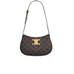 Celine Medium Tilly Bag In Triomphe Canvas And Calfskin Tan 21Cm 115702Cuz 04Lu