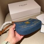 Celine Medium Tilly Bag With Triomphe Studs And Calfskin Denim 22Cm - Image 5