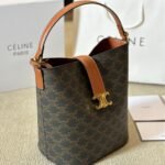 Celine Medium Louise Bag In Smooth Triomphe Canvas Calfskin Tan 23Cm - Image 5