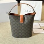 Celine Medium Louise Bag In Smooth Triomphe Canvas Calfskin Tan 23Cm - Image 6