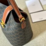 Celine Medium Louise Bag In Smooth Triomphe Canvas Calfskin Tan 23Cm - Image 7