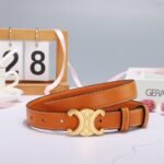 Celine Medium Triomphe Belt In Tan 25Mm 45Ak93A78 04Lu - Image 2
