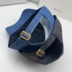Celine Triomphe Baseball Cap Wash Dark Denim Blue - Image 5