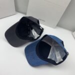 Celine Triomphe Baseball Cap Wash Dark Denim Blue - Image 4