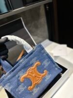 Celine Triomphe Small Cabas Thais In Denim Navy 25Cm 199162Fed 07At - Image 7