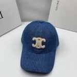 Celine Triomphe Baseball Cap Wash Dark Denim Blue - Image 2