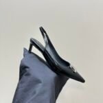 Celine Alma Triomphe Slingback In Glossy Calfskin Black 356834371C 38No - Image 3