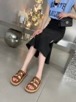 Summer Set: Celine Teen Couffin In Wicker And Leather Tan 15Cm And Celine Slides Tippi In Vegetal Brown 352343766C 04Lu - Image 12