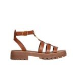 Celine Clea Triomphe Gladiator Chunky Sandal In Calfskin Vegetal Tanning 352463778C04Lu