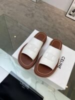 Celine Clea Triomphe Slide In Vegitable Tan White - Image 2
