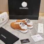 Chanel Sneaker Suede Goatskin Suede Khaki - Image 2